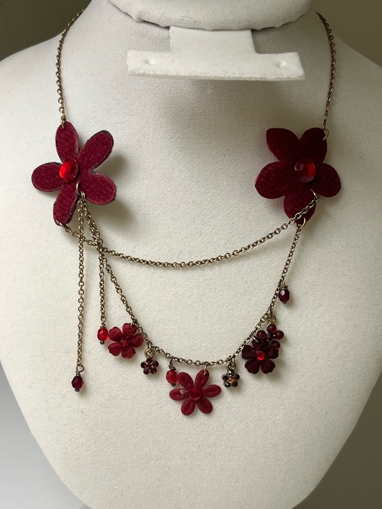 Jewelry - Pilgrim Red Floral Multi-Layer Necklace